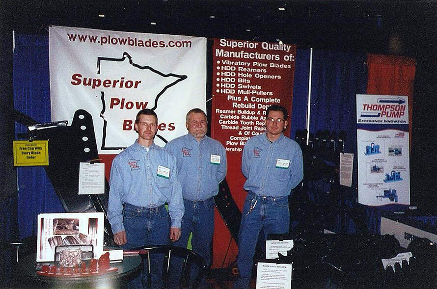 Superior Plow Blades booth at the 2003 UCT (Underground Construction Technology - International Conference and Exhibition) in Houston, Texas.